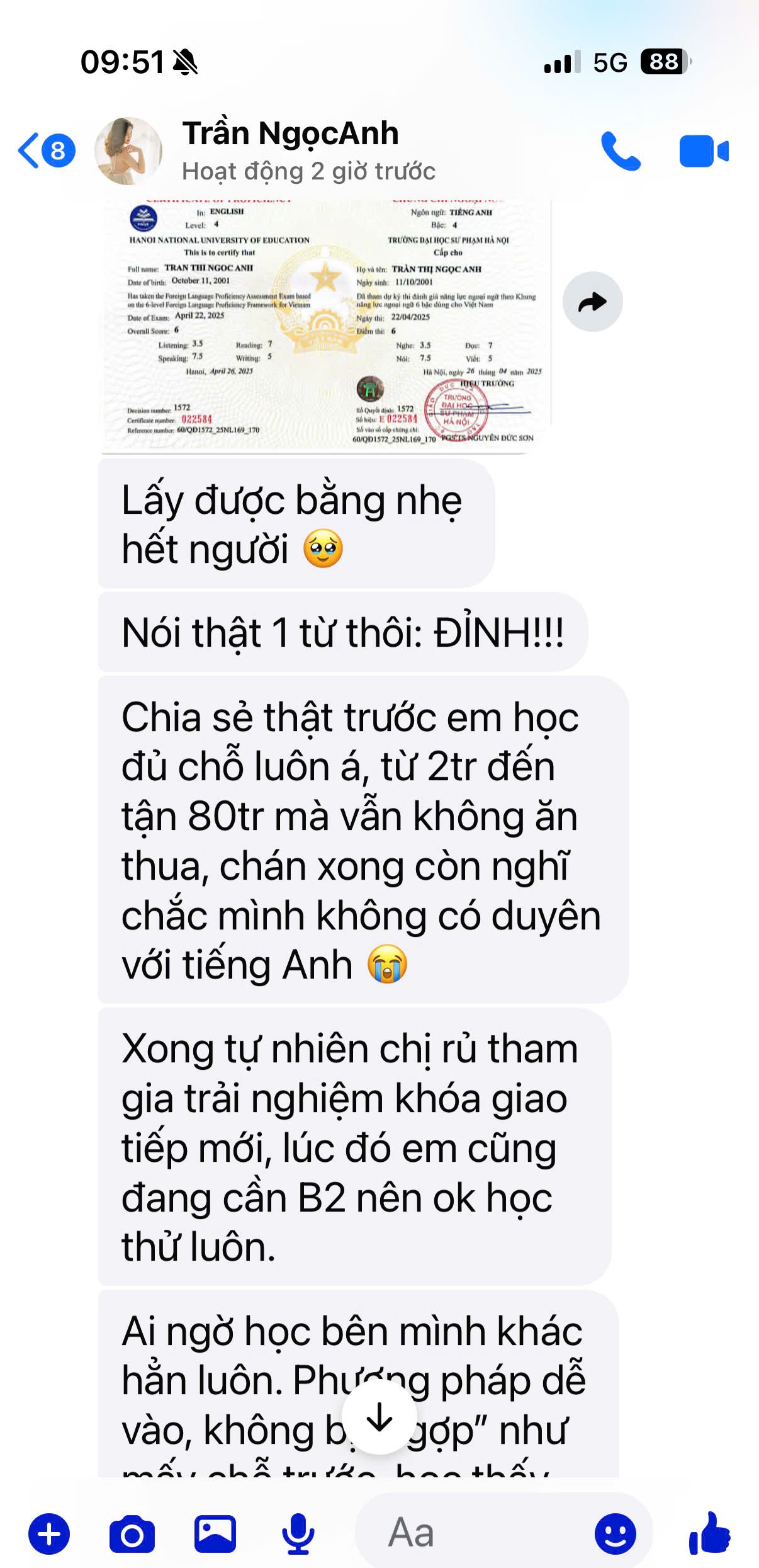 Feedback từ học viên